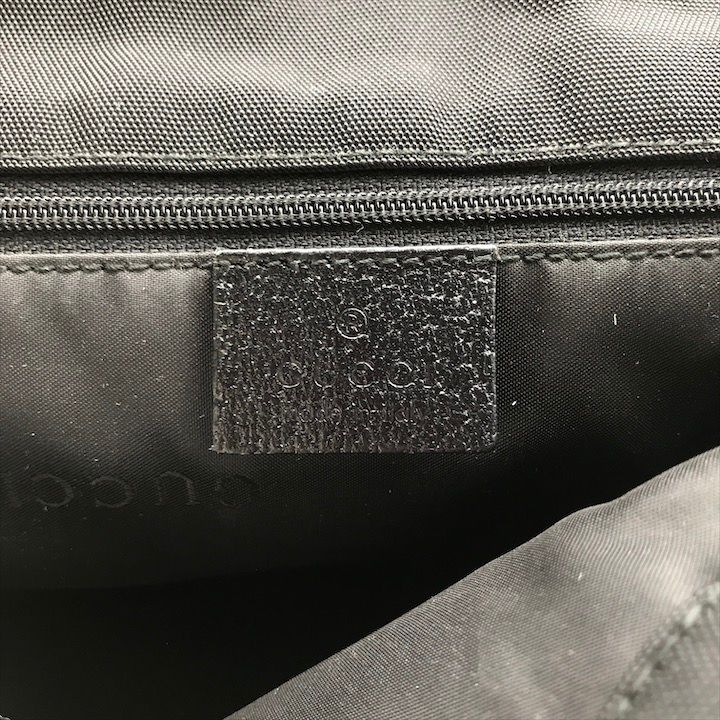 Gucci Nylon Canvas Jackie Silver Backpack Black