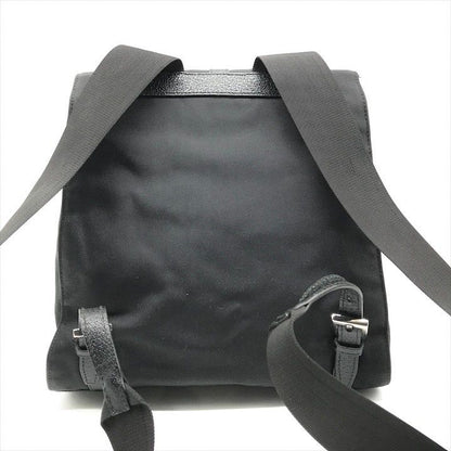 Gucci Nylon Canvas Jackie Silver Backpack Black