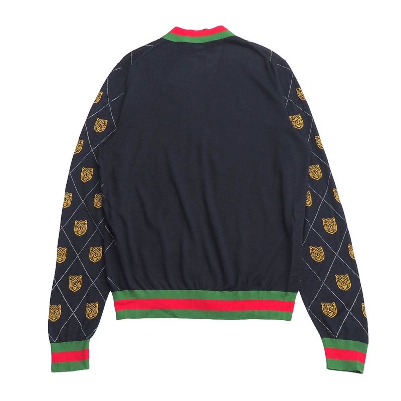 Gucci Cardigan M Taiga Sherry Navy - Yellow - Red Green
