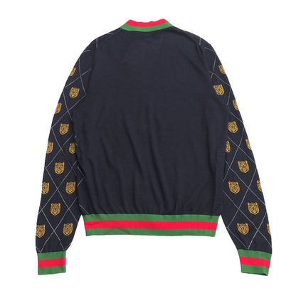 Gucci Cardigan M Taiga Sherry Navy - Yellow - Red Green