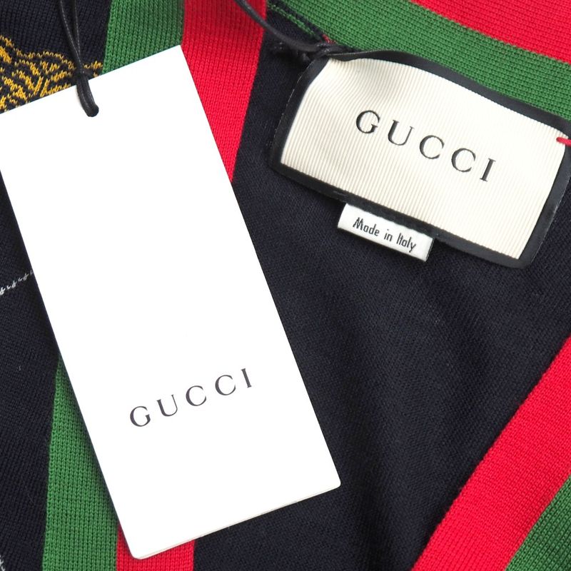 Gucci Cardigan M Taiga Sherry Navy - Yellow - Red Green