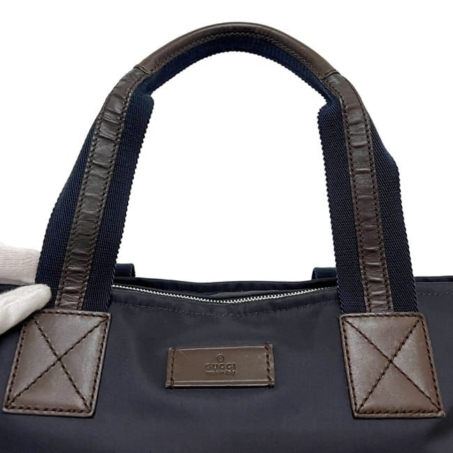 GUCCI Tote Bag Navy Red Diamante 268112 Lightweight Light