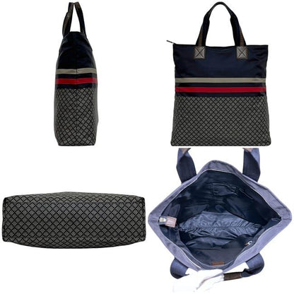 GUCCI Tote Bag Navy Red Diamante 268112 Lightweight Light