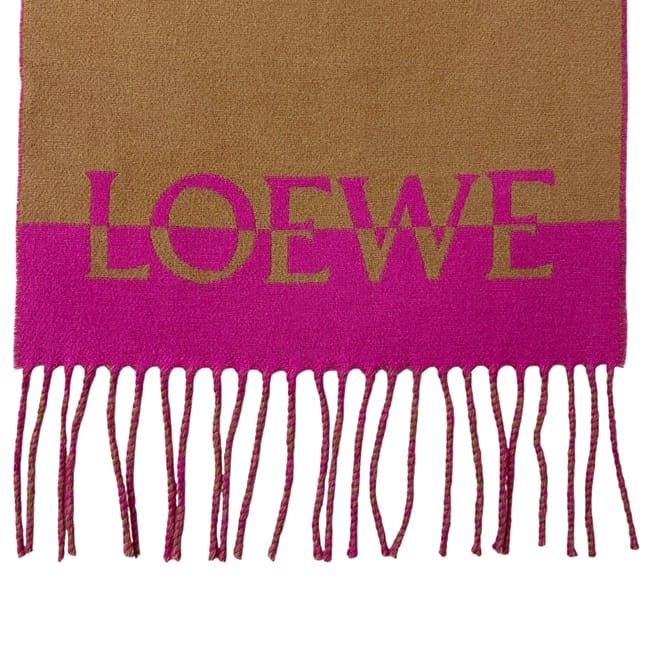 LOEWE Muffler - Beige Pink Cleaned Wool 90%