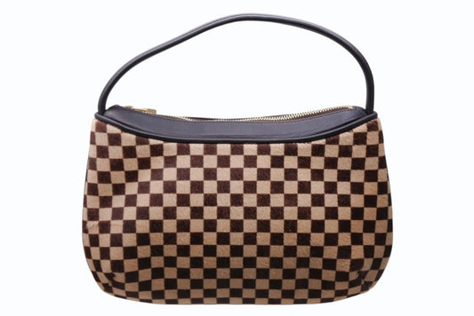 Louis Vuitton Damier Sauvage Tiger Handbag Calf Hair Leather Brown Gold