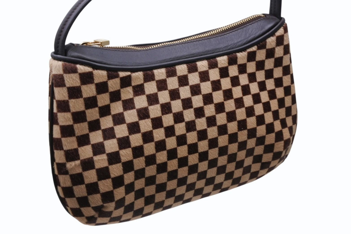 Louis Vuitton Damier Sauvage Tiger Handbag Calf Hair Leather Brown Gold — view 4