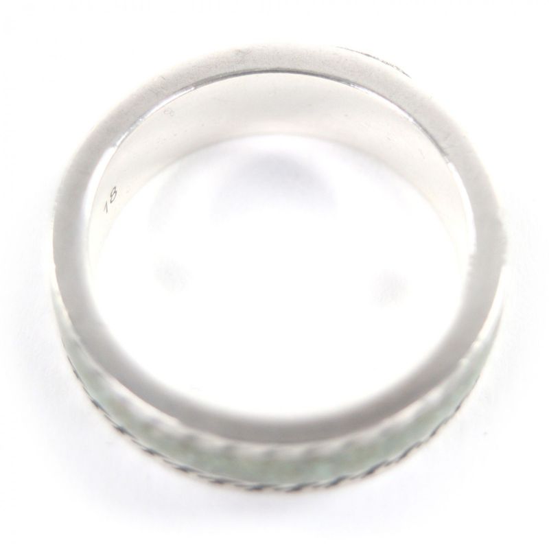 GUCCI 645573 Ag925 Enamel Interlocking G Ring -ring Silver- Green 18 Made In