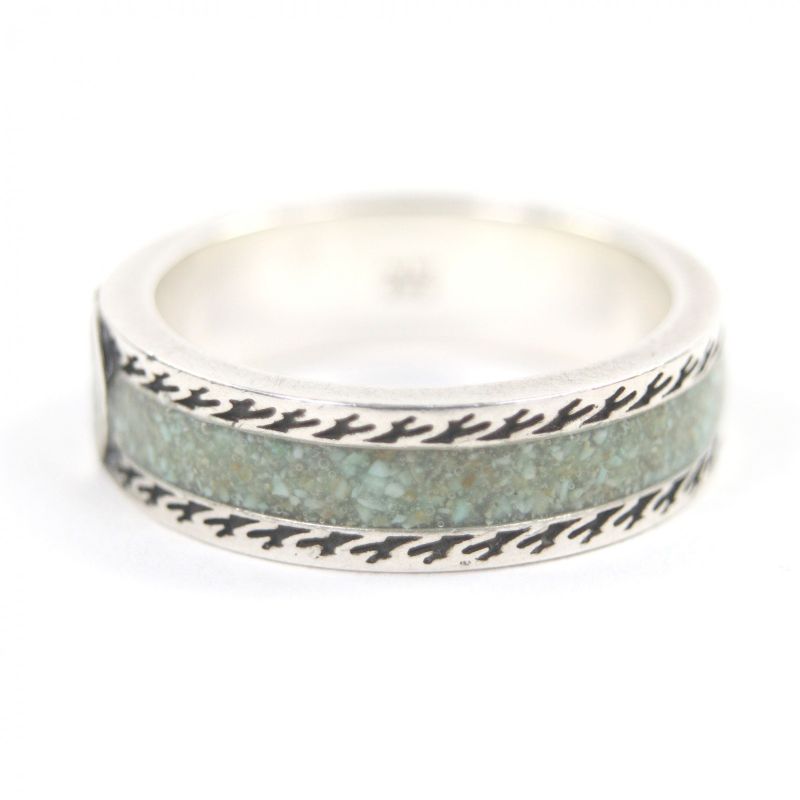 GUCCI 645573 Ag925 Enamel Interlocking G Ring -ring Silver- Green 18 Made In