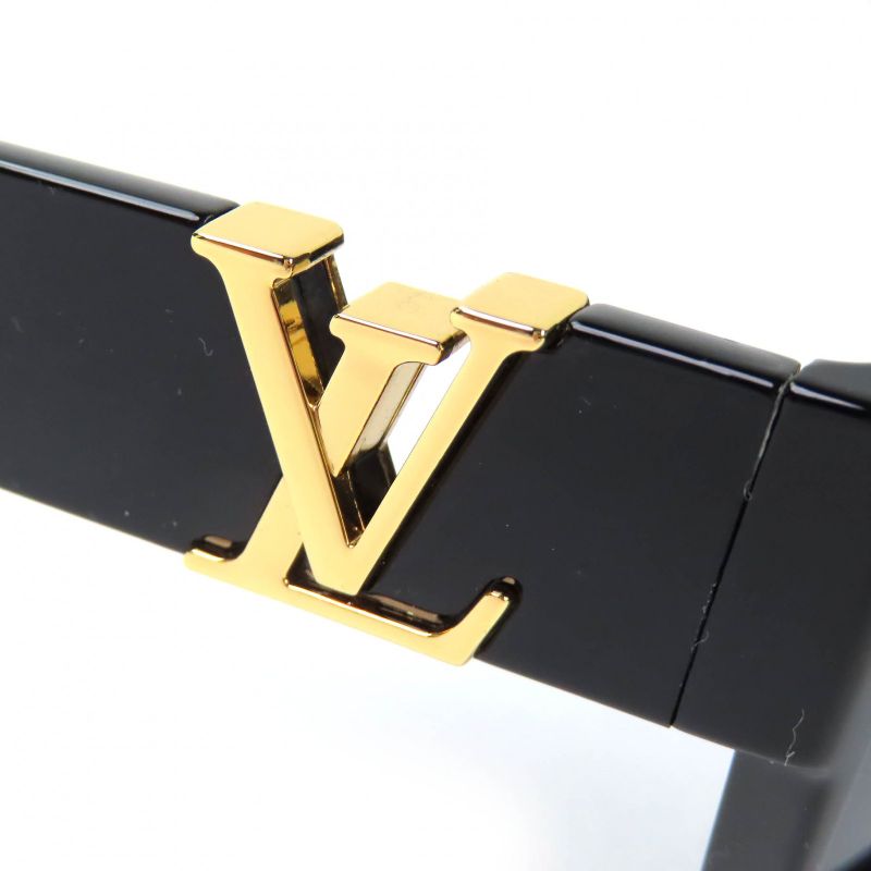 Louis Vuitton 2023 Z2062e LV Sleek Square Sunglasses Eyewear Black Gold