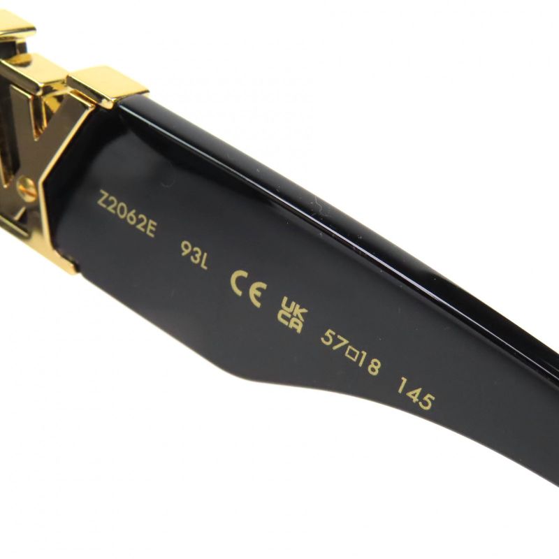 Louis Vuitton 2023 Z2062e LV Sleek Square Sunglasses Eyewear Black Gold