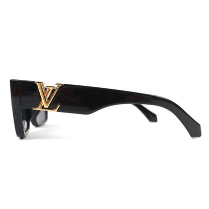 Louis Vuitton 2023 Z2062e LV Sleek Square Sunglasses Eyewear Black Gold