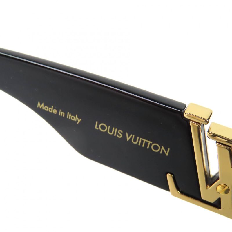 Louis Vuitton 2023 Z2062e LV Sleek Square Sunglasses Eyewear Black Gold