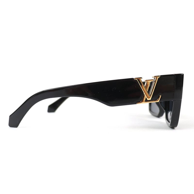Louis Vuitton 2023 Z2062e LV Sleek Square Sunglasses Eyewear Black Gold