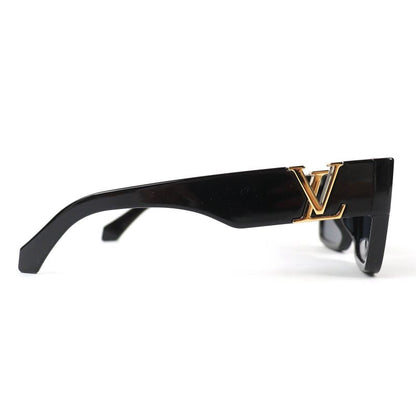 Louis Vuitton 2023 Z2062e LV Sleek Square Sunglasses Eyewear Black Gold