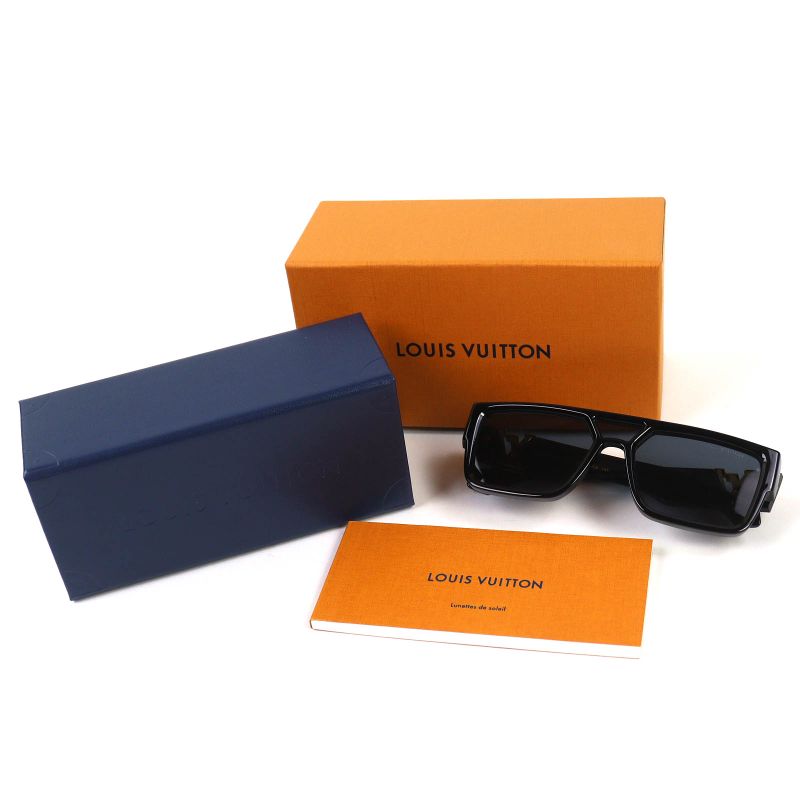 Louis Vuitton 2023 Z2062e LV Sleek Square Sunglasses Eyewear Black Gold