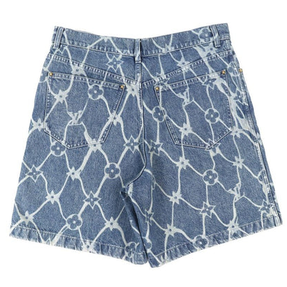Louis Vuitton 24AW 100% Cotton Monogram Print Denim Shorts Indigo Blue-31 Made