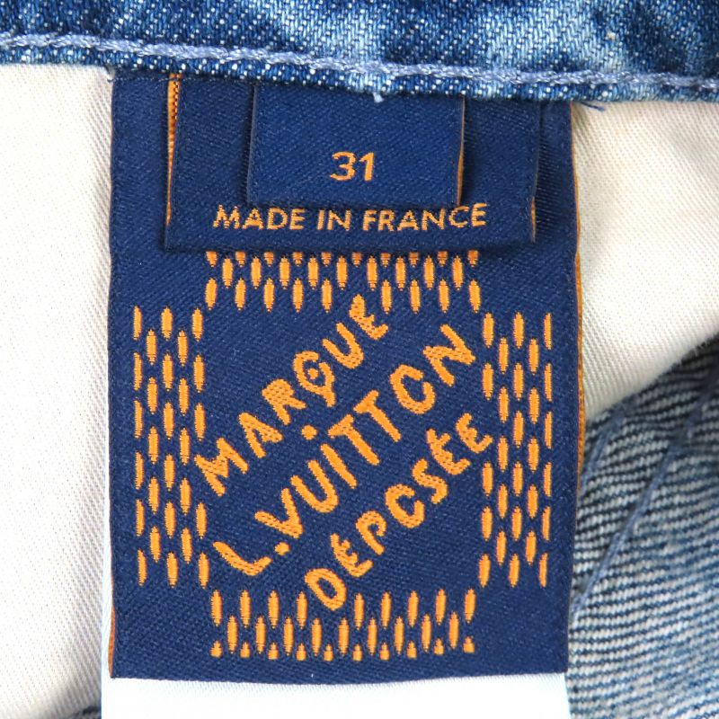 Louis Vuitton 24AW 100% Cotton Monogram Print Denim Shorts Indigo Blue-31 Made