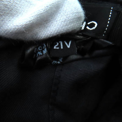 CHANEL 21V 100% Cotton Coco Mark Plate Pile Bucket Hat Navy M Made In Italy