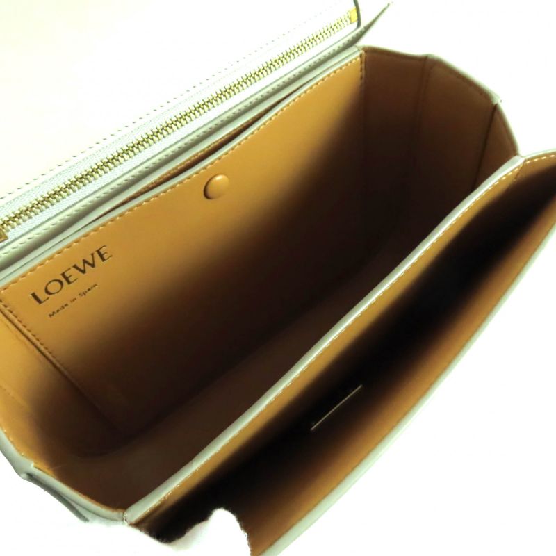 LOEWE Goya Medium Togo Store Anagram Leather Shoulder Bag Gold Hardware Storage