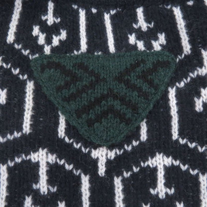 PRADA 21AW Umb258 Virgin Wool Cashmere All Over Pattern Triangle Logo Long