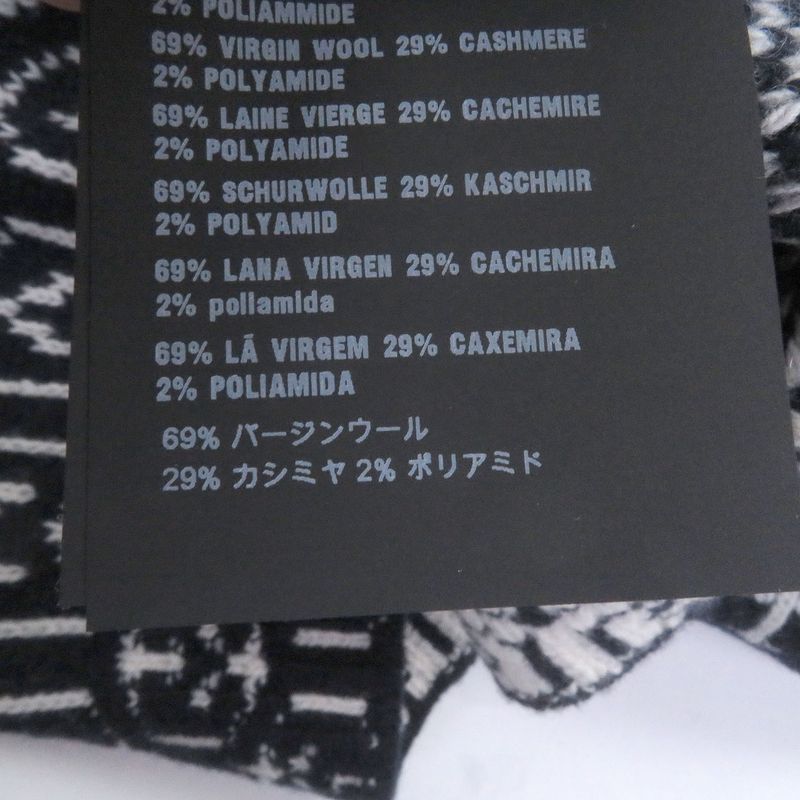 PRADA 21AW Umb258 Virgin Wool Cashmere All Over Pattern Triangle Logo Long