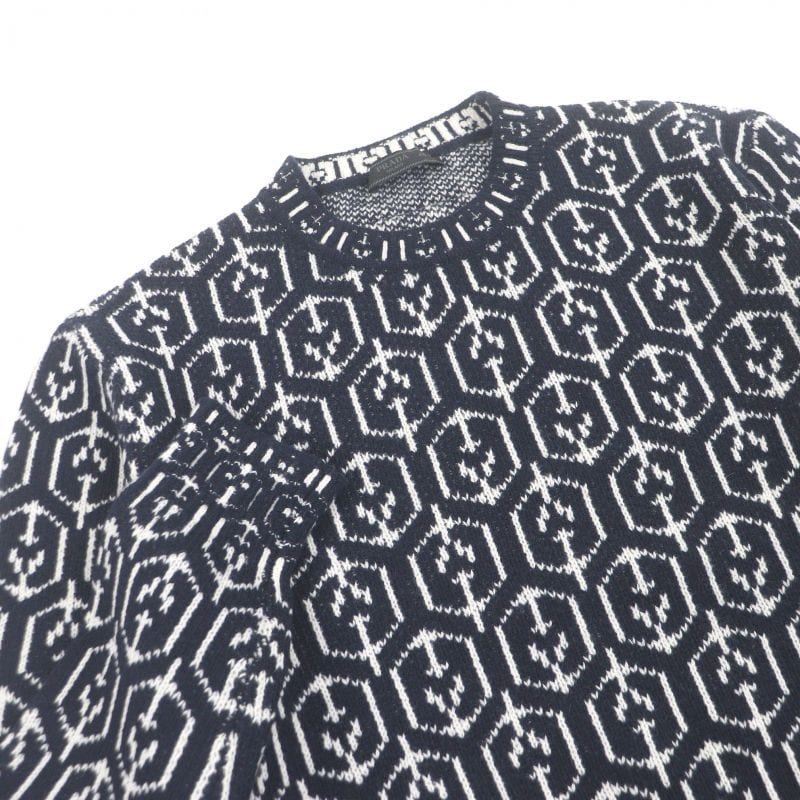PRADA 21AW Umb258 Virgin Wool Cashmere All Over Pattern Triangle Logo Long