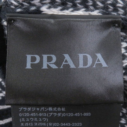 PRADA 21AW Umb258 Virgin Wool Cashmere All Over Pattern Triangle Logo Long
