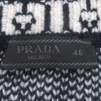 PRADA 21AW Umb258 Virgin Wool Cashmere All Over Pattern Triangle Logo Long