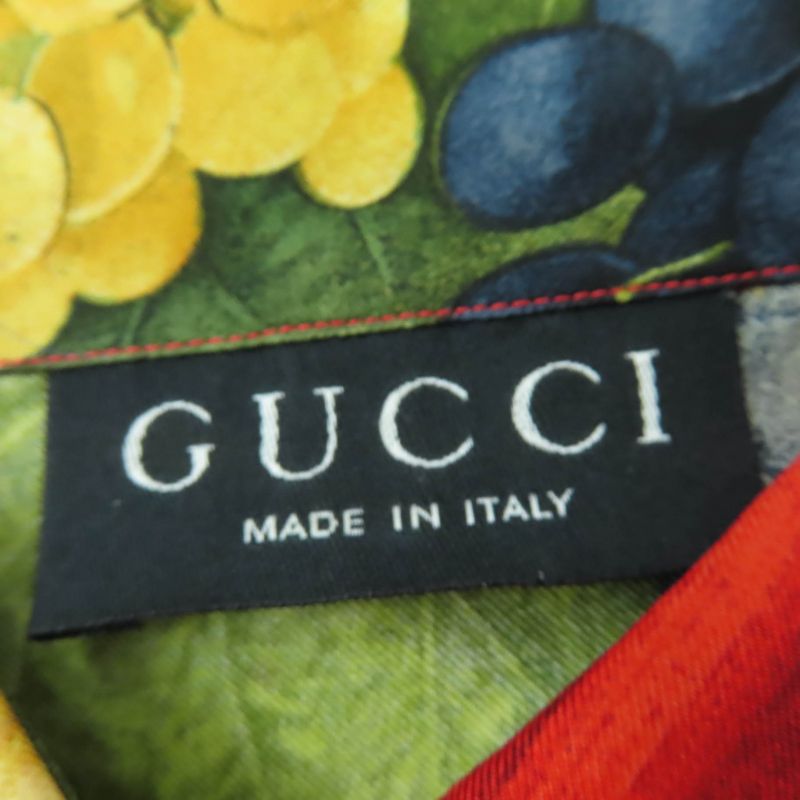 GUCCI 100% Silk Tom Ford Period Full Pattern Design Long Sleeve Shirt Multicolor