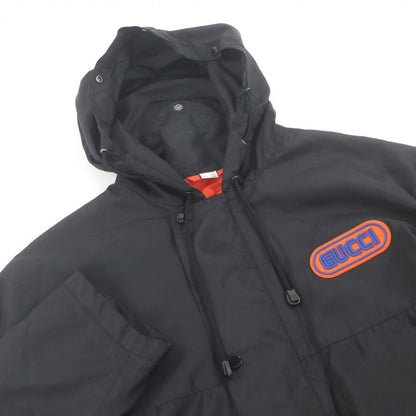 GUCCI 512997 Sega Pool Patch Nylon Jacket Logo Patch Filled Nylon Coat Black