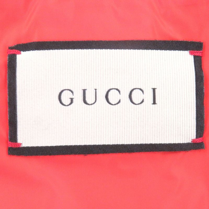 GUCCI 512997 Sega Pool Patch Nylon Jacket Logo Patch Filled Nylon Coat Black