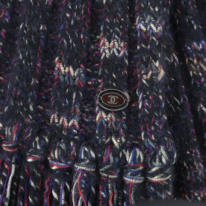 CHANEL 07A P31765k00607 Wool Angora Cashmere Blend Coco Mark Knit Scarf With