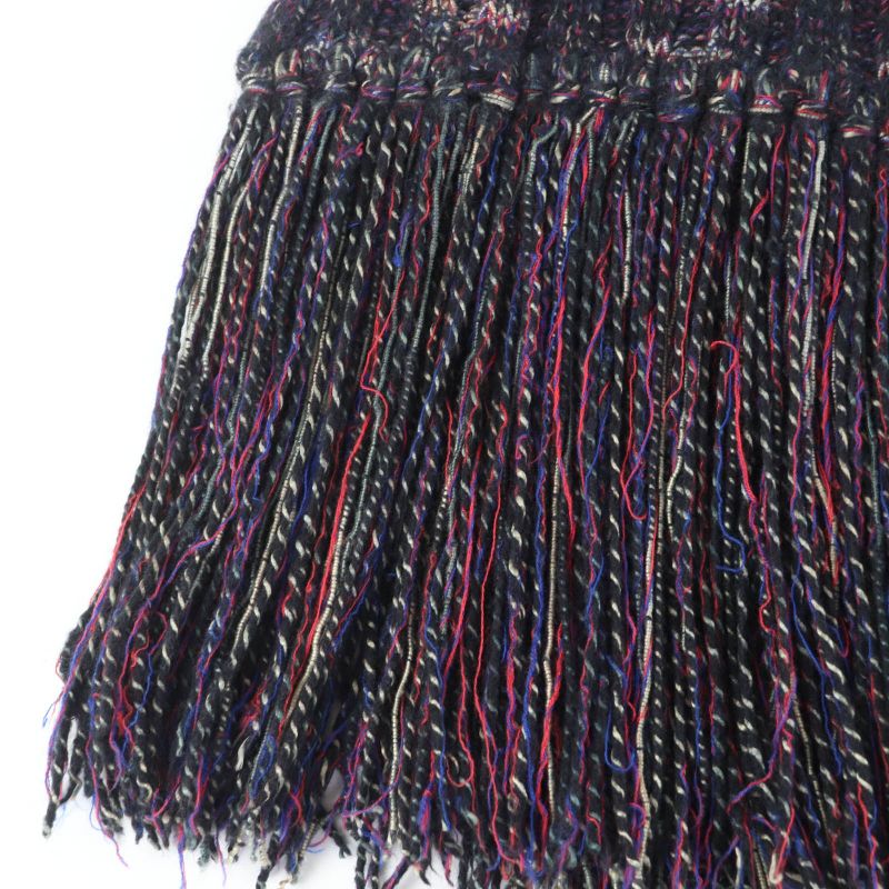CHANEL 07A P31765k00607 Wool Angora Cashmere Blend Coco Mark Knit Scarf With
