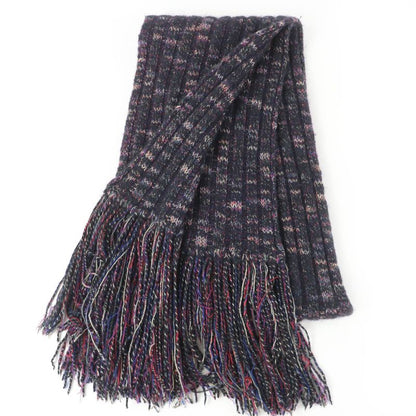 CHANEL 07A P31765k00607 Wool Angora Cashmere Blend Coco Mark Knit Scarf With