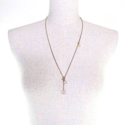 CHANEL 2022 C22S Star Motif Coco Mark Costume Jewelry Necklace Gold France