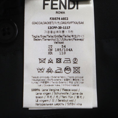 FENDI 2020 Fj0576 100% Wool FF Logo Button Single Jacket Tailored Jacket Black