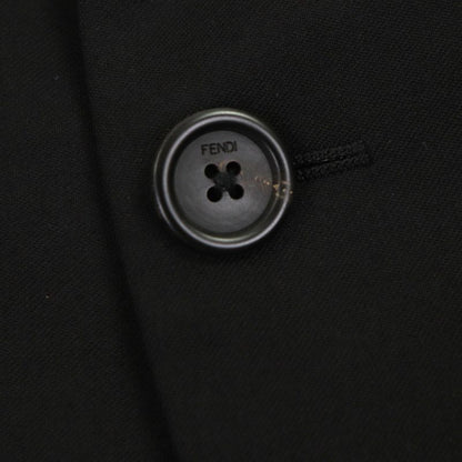 FENDI 2020 Fj0576 100% Wool FF Logo Button Single Jacket Tailored Jacket Black