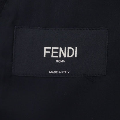 FENDI 2020 Fj0576 100% Wool FF Logo Button Single Jacket Tailored Jacket Black