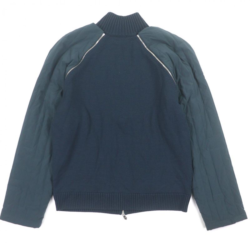 HERMES 100% Wool H Motif Quilted Filled 2WAY Double Zip Up Blouson Jacket