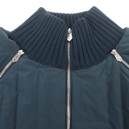 HERMES 100% Wool H Motif Quilted Filled 2WAY Double Zip Up Blouson Jacket