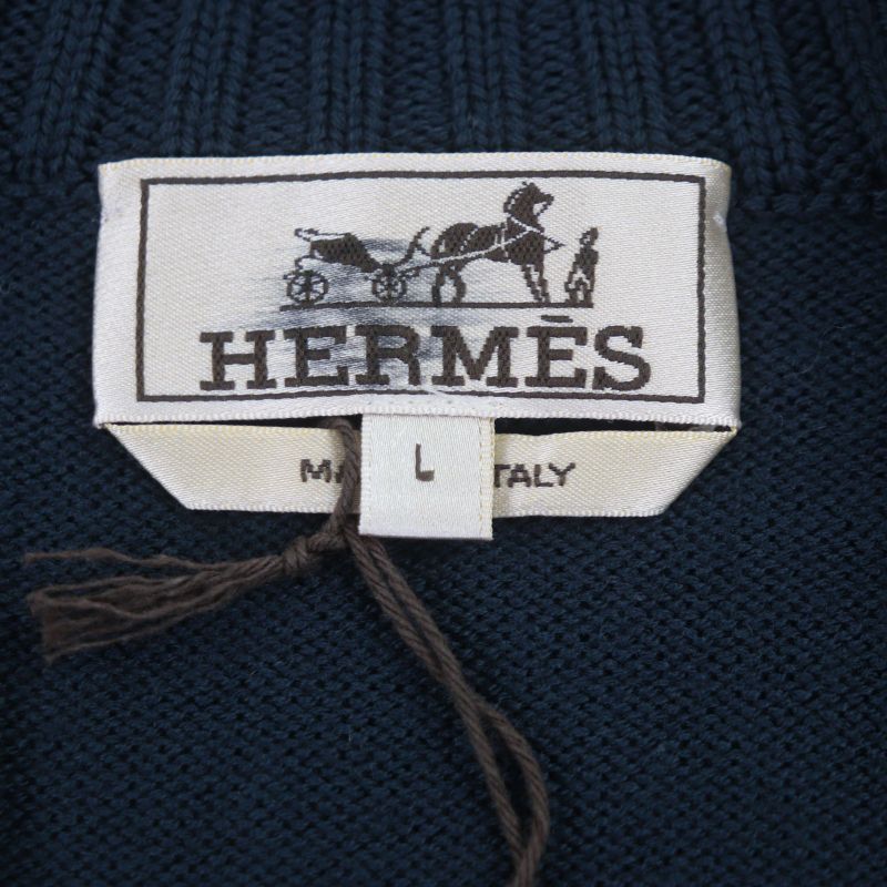 HERMES 100% Wool H Motif Quilted Filled 2WAY Double Zip Up Blouson Jacket