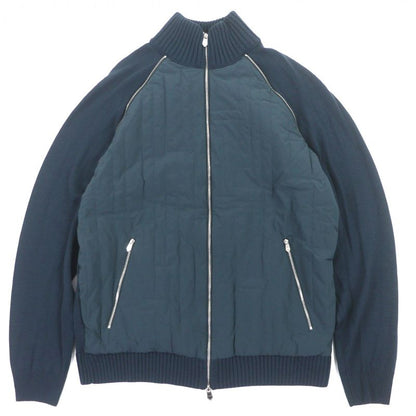 HERMES 100% Wool H Motif Quilted Filled 2WAY Double Zip Up Blouson Jacket