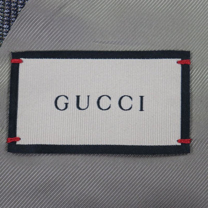 GUCCI 568762 100% Wool Check Pattern Double Breasted Terrace Jacket Brown 48