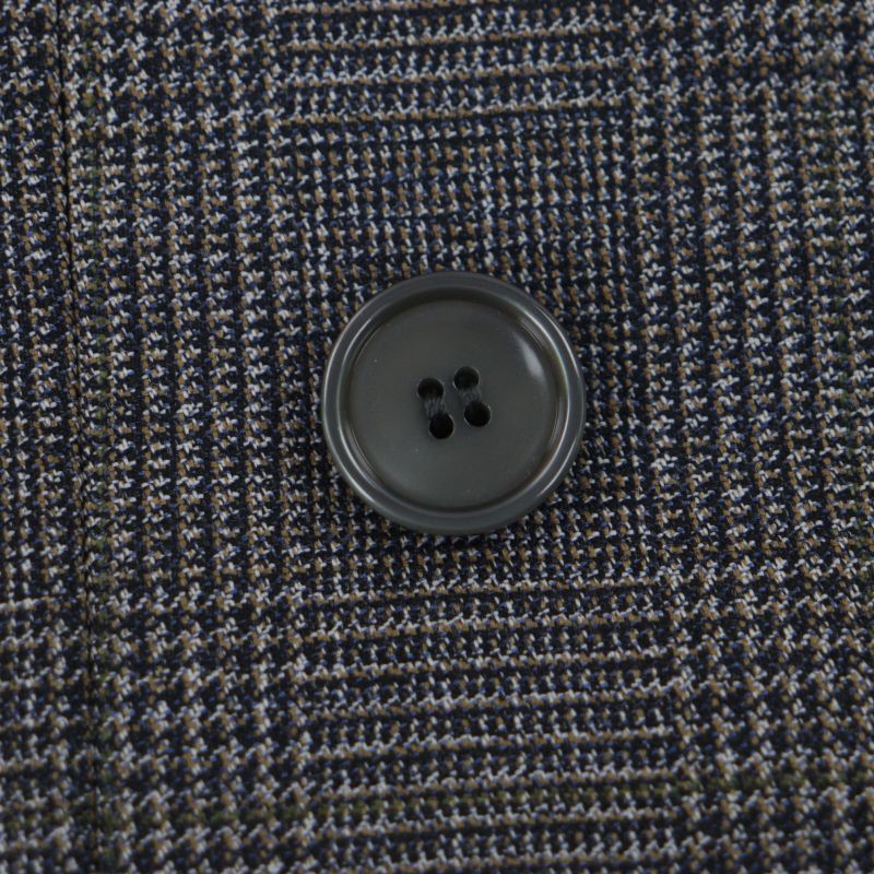 GUCCI 568762 100% Wool Check Pattern Double Breasted Terrace Jacket Brown 48