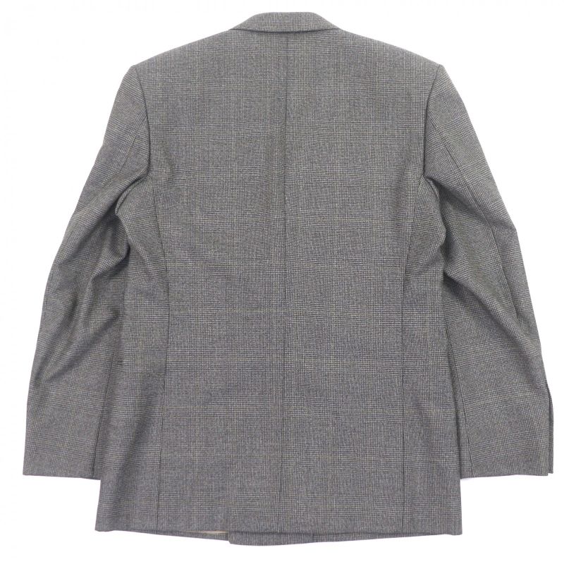 GUCCI 568762 100% Wool Check Pattern Double Breasted Terrace Jacket Brown 48