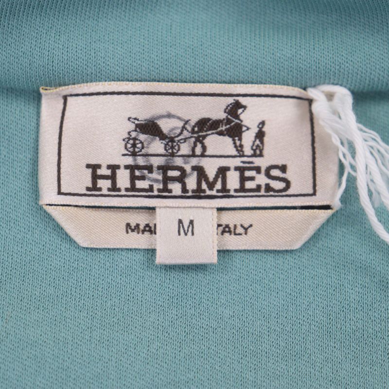 HERMES 22SS Voile H 100% Cotton Switching Design H Logo Zip Up Parka Green M