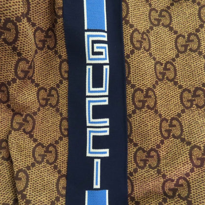GUCCI 550604 GG Technical Back Pleats Jersey Parka Brown Blue M With Hanger