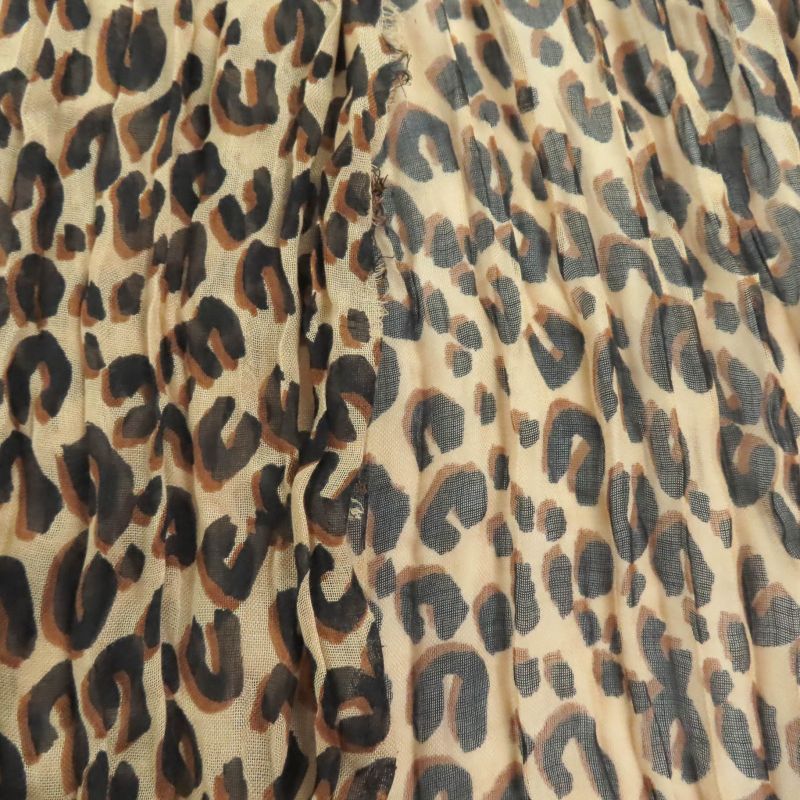 Louis Vuitton 2023 M79566 Cashmere Silk Logo Leopard Pattern Large Shawl Brown