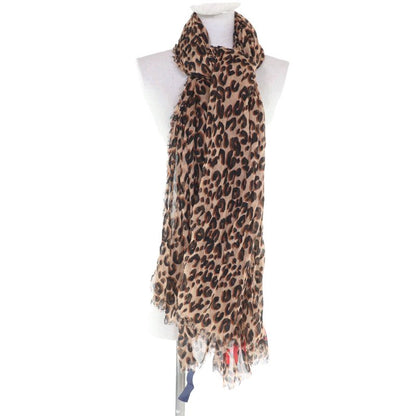 Louis Vuitton 2023 M79566 Cashmere Silk Logo Leopard Pattern Large Shawl Brown