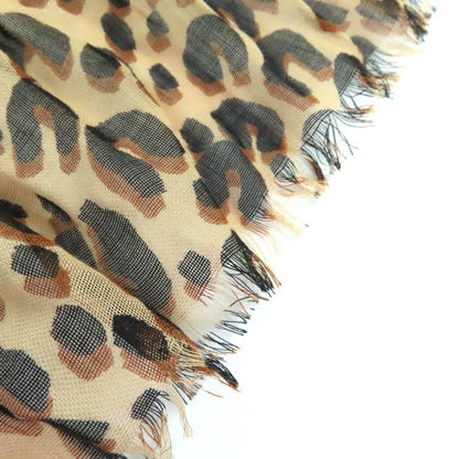 Louis Vuitton 2023 M79566 Cashmere Silk Logo Leopard Pattern Large Shawl Brown